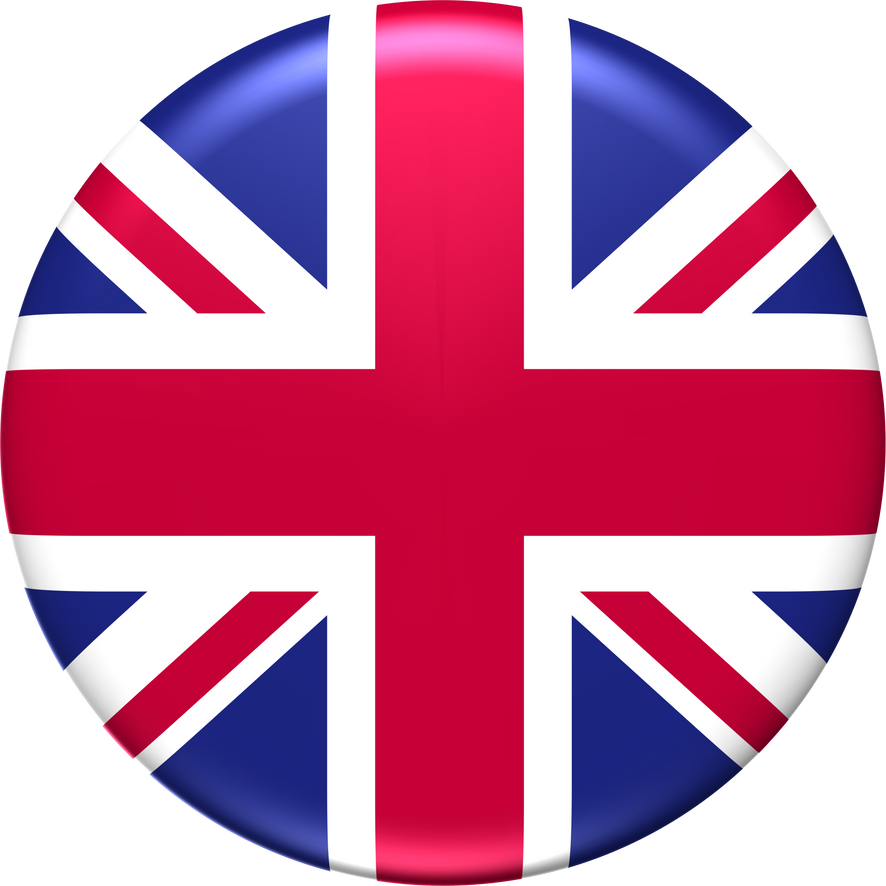 United Kingdom flag 3D rendering circle glossy